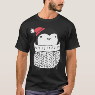 Camiseta Pinguim-bebê-gafanhoto de Natal em Turtleneck Swea