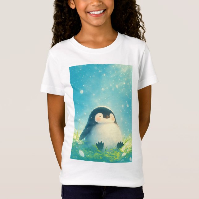 Camiseta Pinguim Bebê Relaxando (Frente)