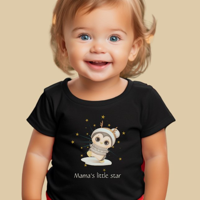 Camiseta Pinguim Boho De Inverno Com Estrelas E Texto Toddl (Criador carregado)