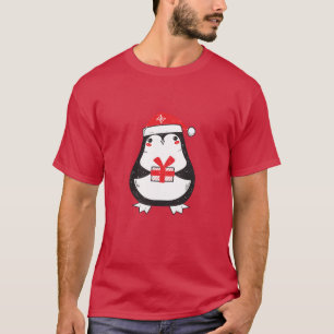 Camiseta Pinguim bonito com presente do Natal
