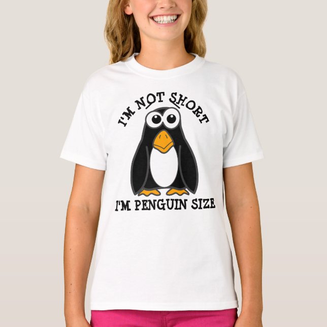 Camiseta Pinguim Bonito Não Sou Pequena Citação Engraçado (Frente)