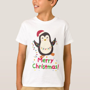 Camiseta Pinguim Bonito Natal