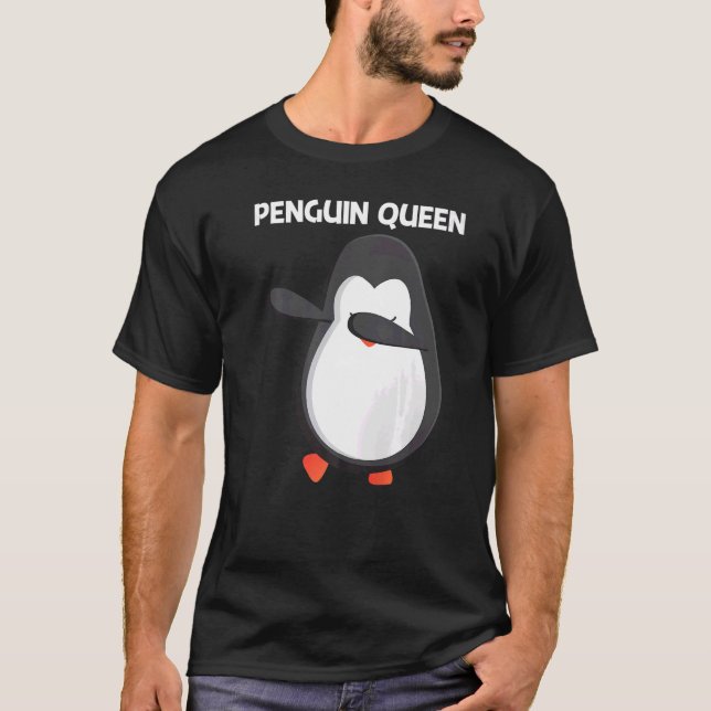 Camiseta Pinguim Bonito Para Mulheres Mãe Animal Antártico (Frente)
