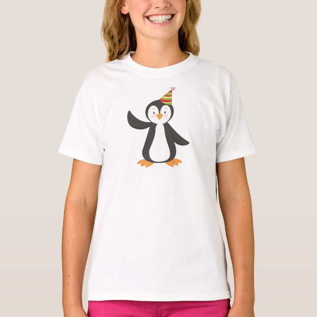 Camiseta Pinguim Bonito, Pinguim Bebê, Pinguim Com Chapéu D (Frente)
