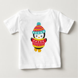 Camiseta Pinguim Bonito, Pinguim Com Suéter, Chapéu