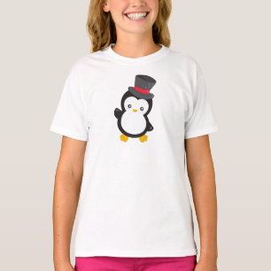 Camiseta Pinguim Bonito, Pinguim Pequeno, Chapéu Superior