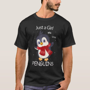 Camiseta Pinguim Bonito Só Uma Menina Que Ama Pinguins