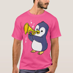 Camiseta Pinguim brincando de trompete
