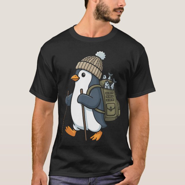 Camiseta Pinguim Caminhando Engraçado Fofo (Frente)