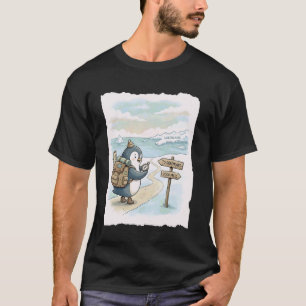 Camiseta Pinguim Caminhando para as Montanhas Satírico