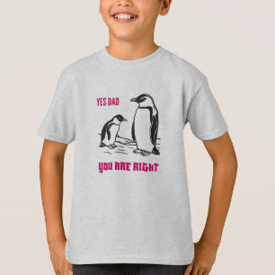 Camiseta Pinguim-camiseta Aprendendo: "Sim, Pai, você está 