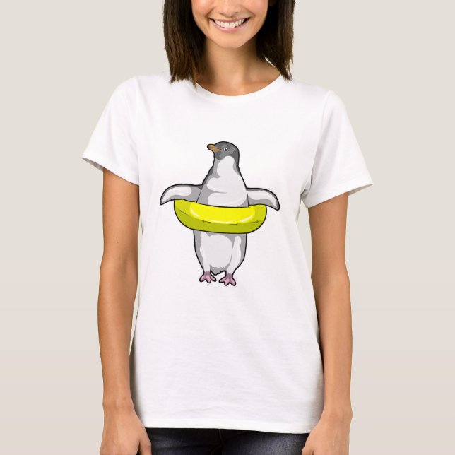 Camiseta Pinguim com anel de Natação (Frente)