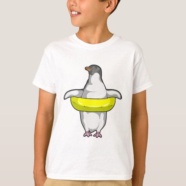 Camiseta Pinguim com anel de Natação (Frente)