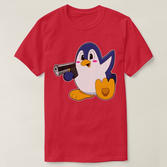Camiseta Pinguim com Arma (Frente do Design)
