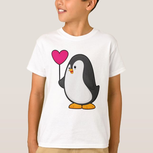 Camiseta Pinguim com balão de coração (Frente)