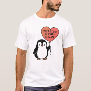 Camiseta Pinguim com balão de coração - Design Legal