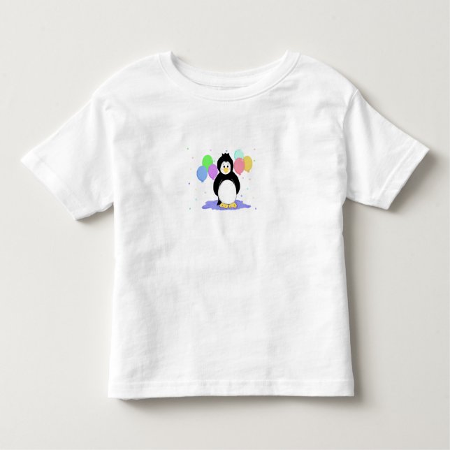 Camiseta Pinguim com balões coloridos (Frente)