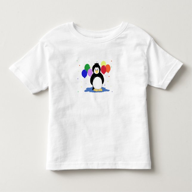Camiseta Pinguim com balões coloridos (Frente)