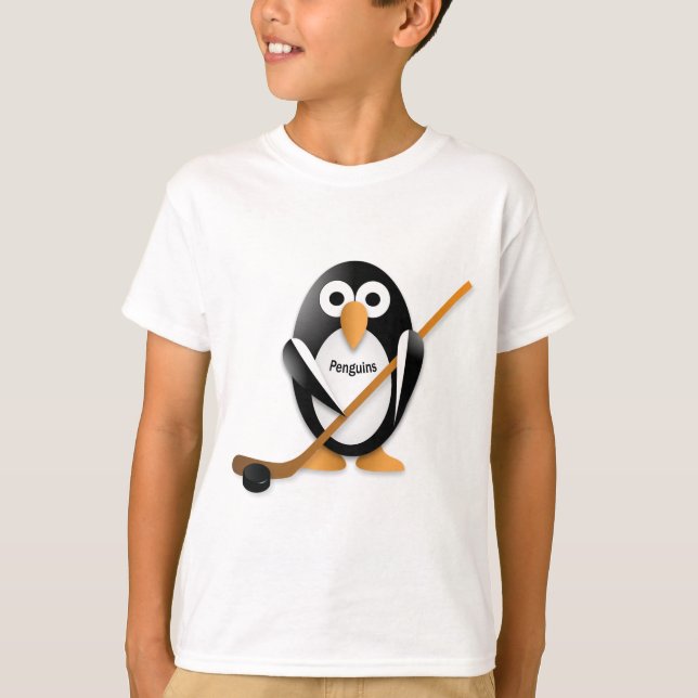 Camiseta Pinguim com bastão de hóquei (Frente)