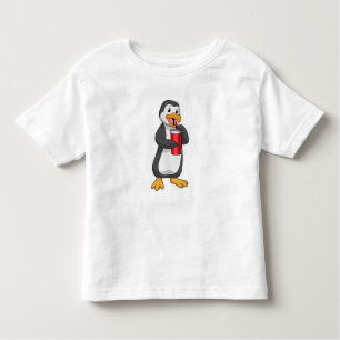 Camiseta Pinguim com Bebendo com palha