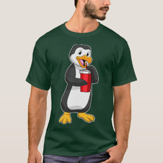 Camiseta Pinguim com Bebendo com palha