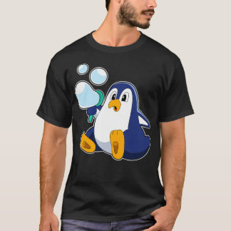 Camiseta Pinguim com bolhas de sabão
