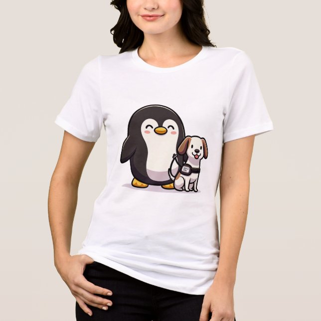 Camiseta Pinguim com Cão de Serviço (Frente)