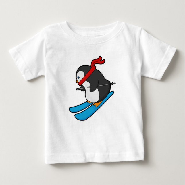Camiseta Pinguim com esqui (Frente)
