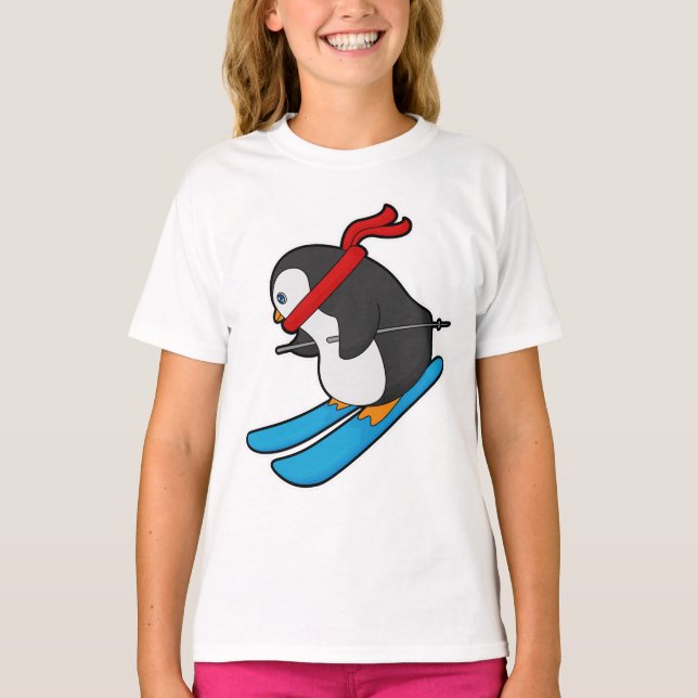 Camiseta Pinguim com esqui (Frente)