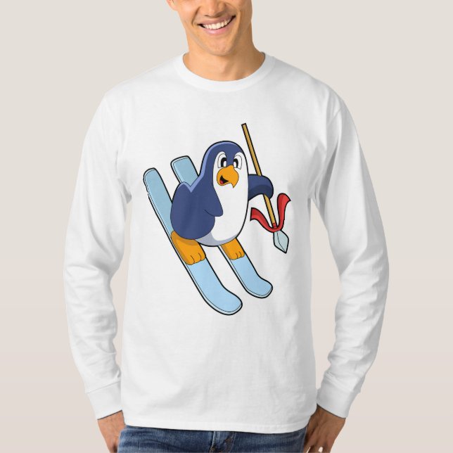 Camiseta Pinguim com esqui (Frente)