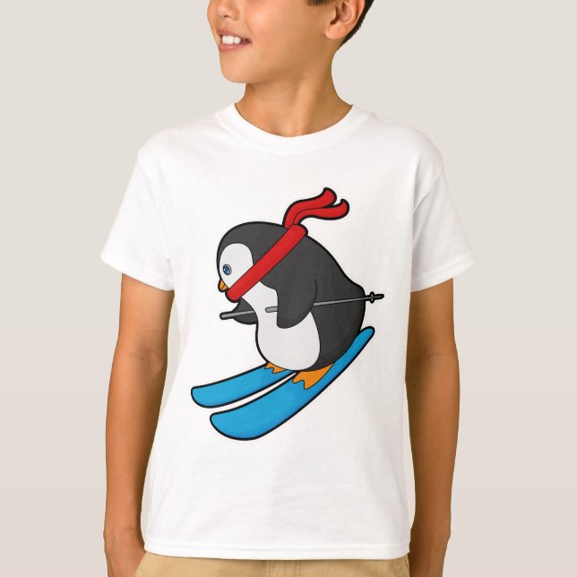 Camiseta Pinguim com esqui (Frente)