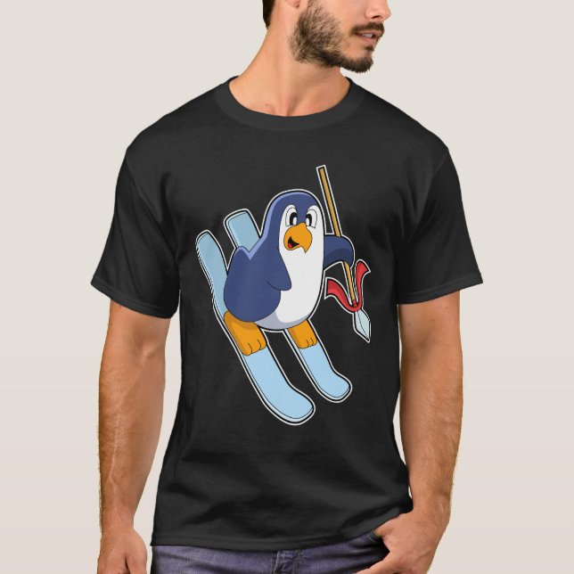 Camiseta Pinguim com esqui (Frente)