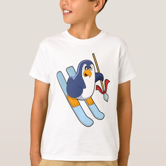 Camiseta Pinguim com esqui (Frente)