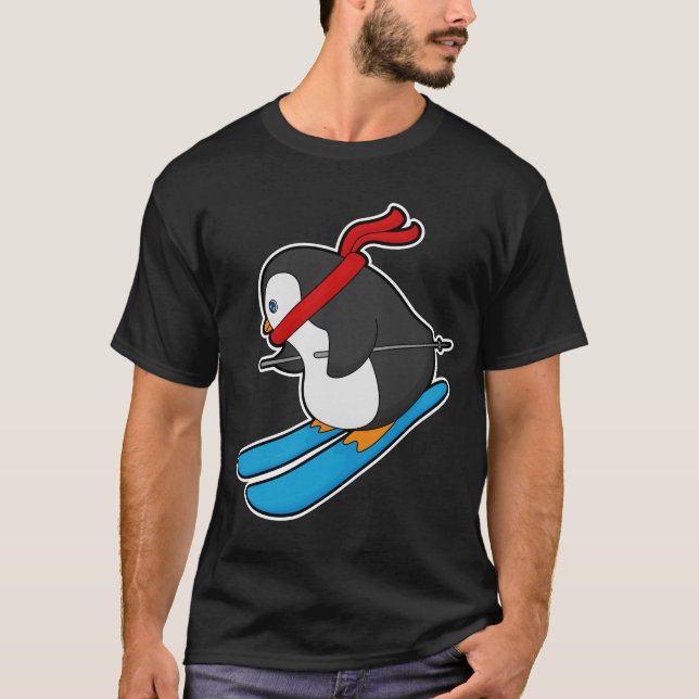 Camiseta Pinguim com esqui (Frente)
