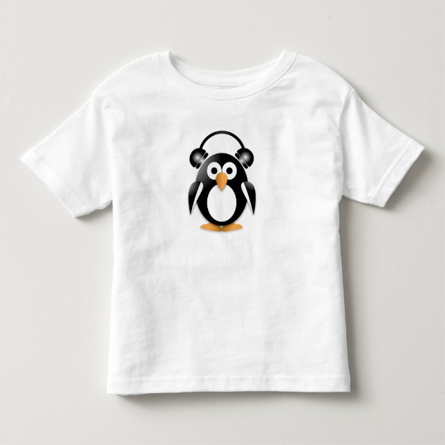 Camiseta Pinguim com fones de ouvido (Frente)