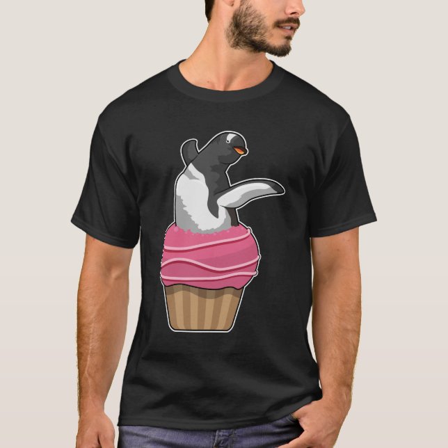 Camiseta Pinguim com Muffin (Frente)