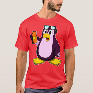 Camiseta Pinguim com Óculos de Sol Protetor Solar