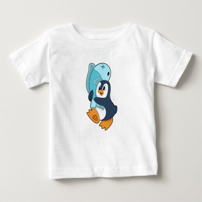 Camiseta Pinguim com Peixe (Frente)