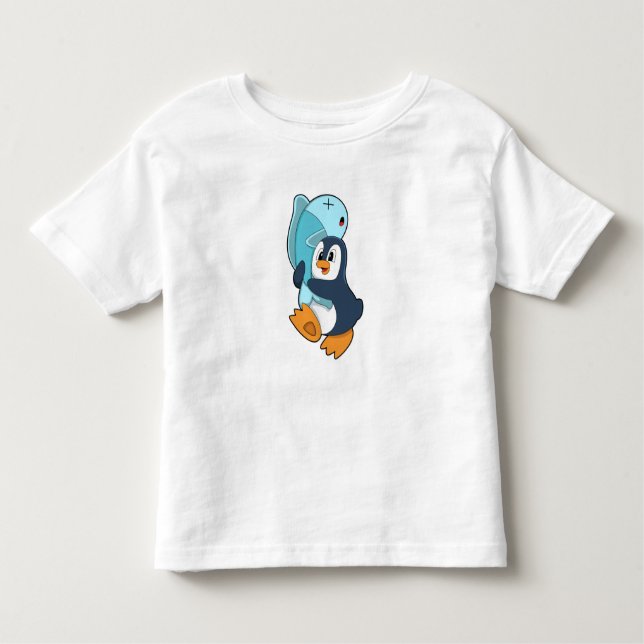 Camiseta Pinguim com Peixe (Frente)