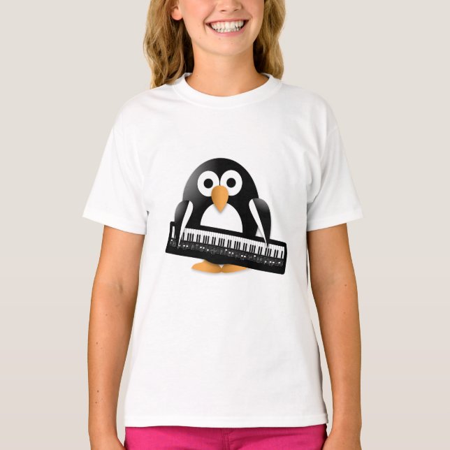 Camiseta Pinguim com piano (Frente)