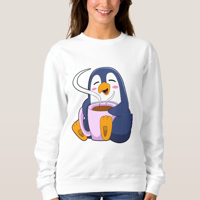 Camiseta Pinguim com taça de café (Frente)