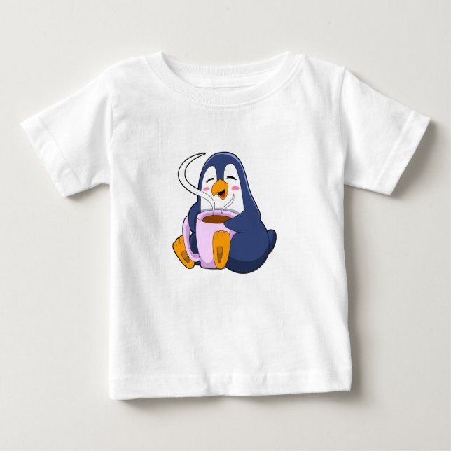 Camiseta Pinguim com taça de café (Frente)