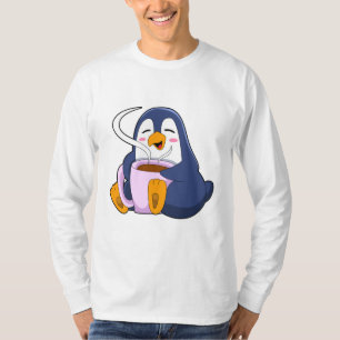 Camiseta Pinguim com taça de café
