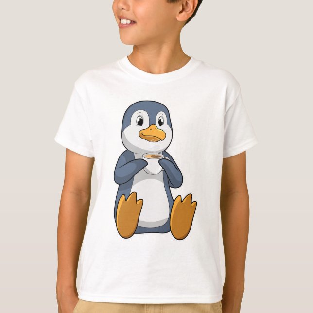 Camiseta Pinguim com Taça do Café (Frente)