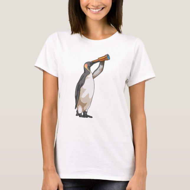 Camiseta Pinguim com telescópio (Frente)