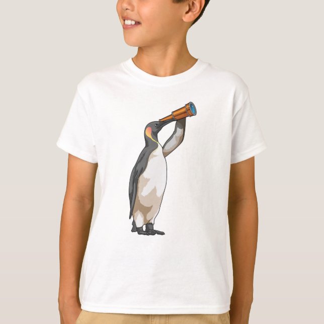 Camiseta Pinguim com telescópio (Frente)
