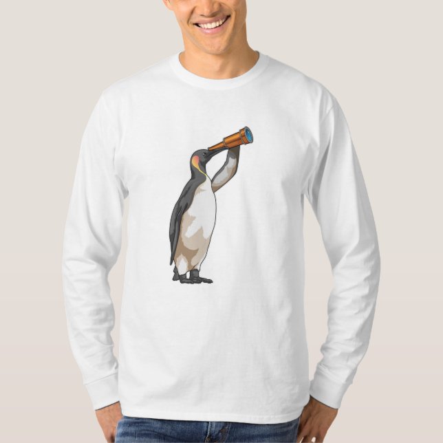 Camiseta Pinguim com telescópio (Frente)