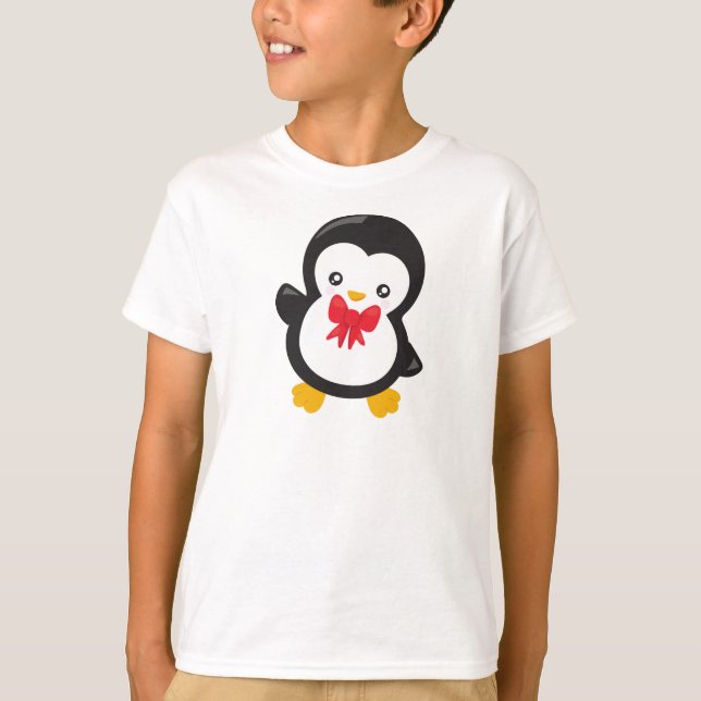 Camiseta Pinguim Com Torneira De Vaca, Pinguim Bonito, Ping (Frente)