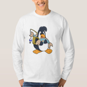 Camiseta Pinguim como Anglas com Peixe