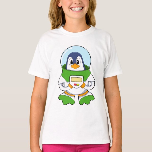 Camiseta Pinguim como astronauta com fantasia (Frente)